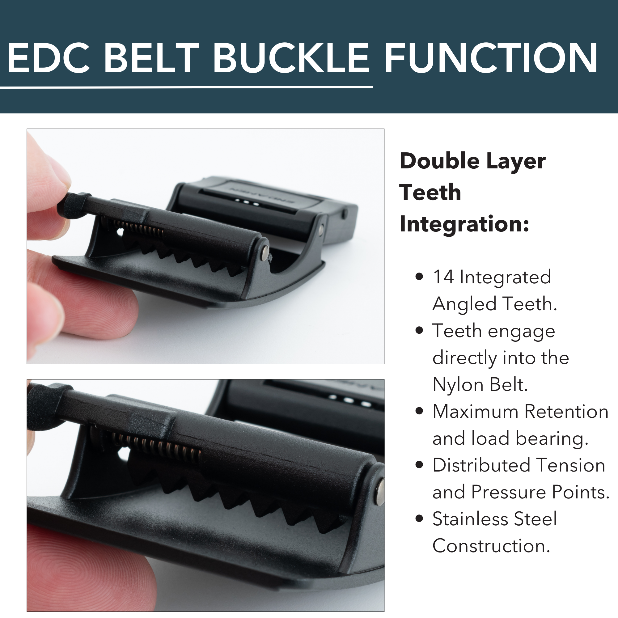 OPS 1.0 EDC Belt 1.5" Width Ballistic Nylon for Everyday Carry