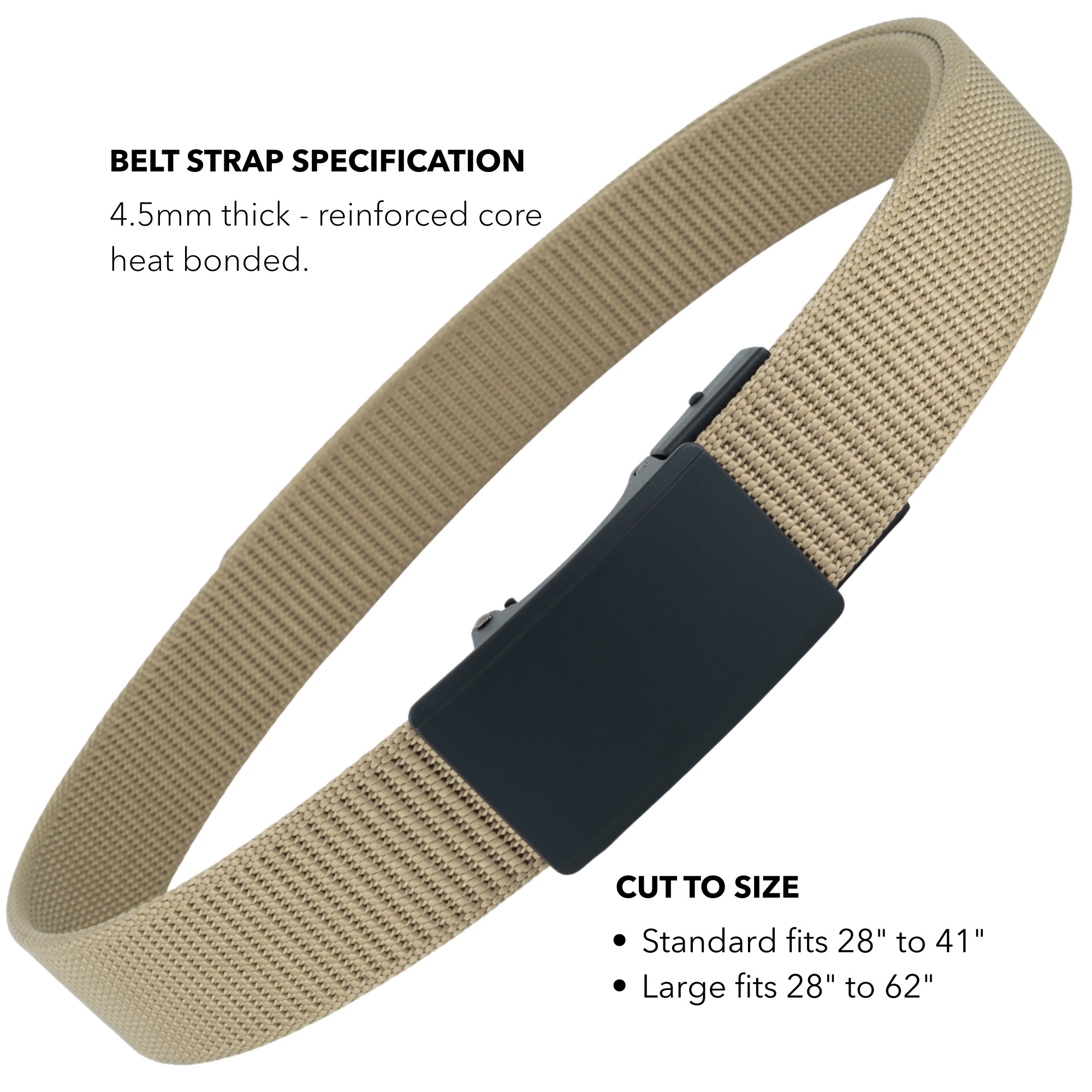 Force 1.0 EDC Belt 1.5" Width Ballistic Nylon for Everyday Carry