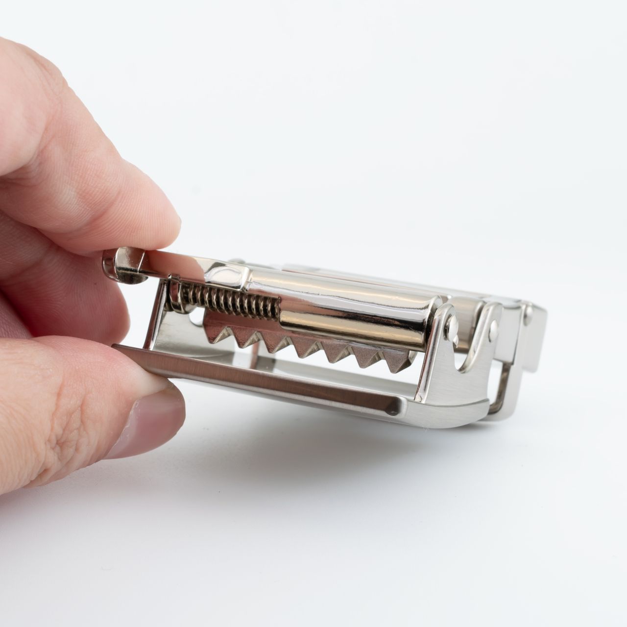 2ND AMEN Gun Belt - Teeth Lever Buckle - Chrome Finish