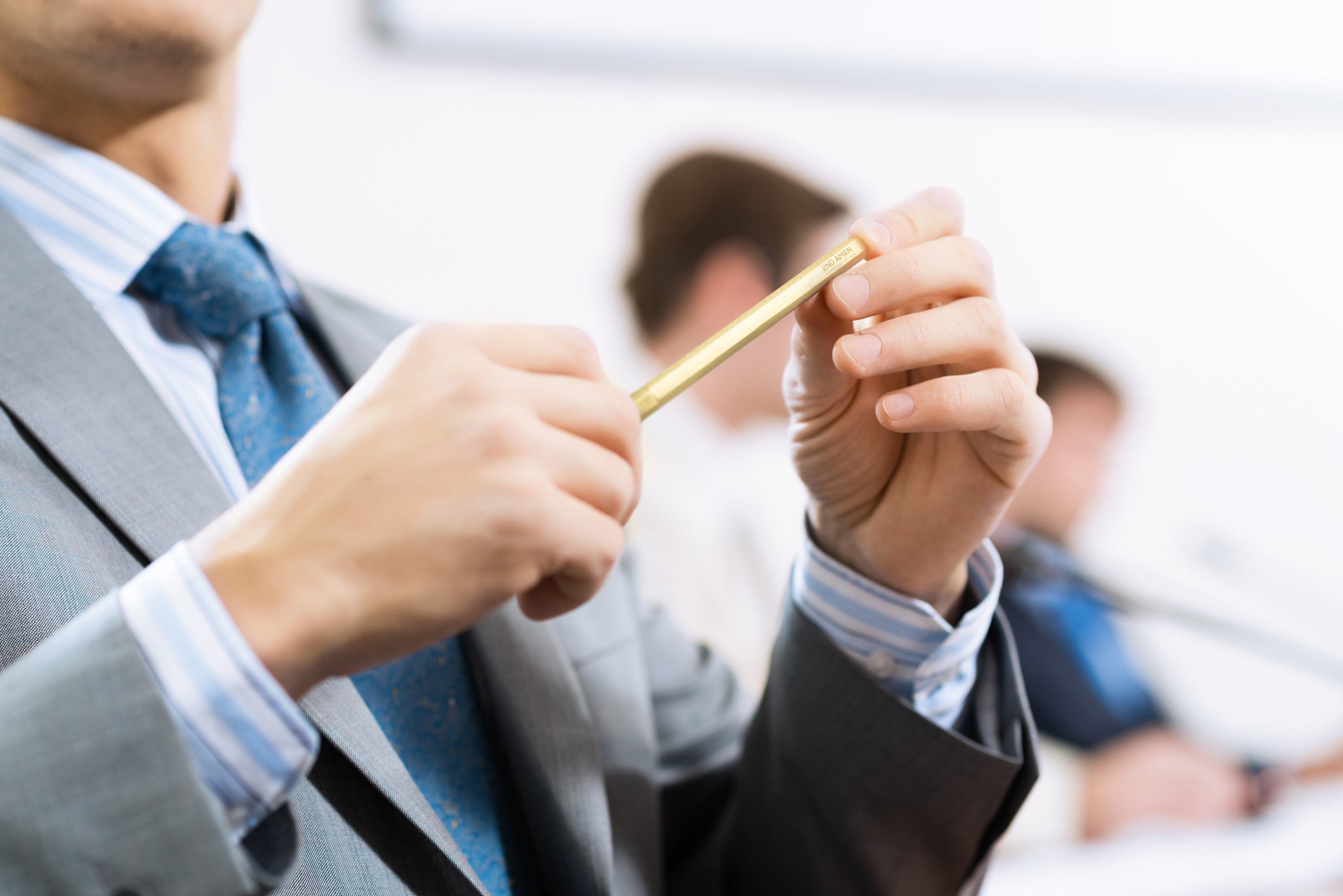 2nd Amen EDC Pen Solid Brass Roller Ball Black Gel Ink Pen Pens 2ND AMEN