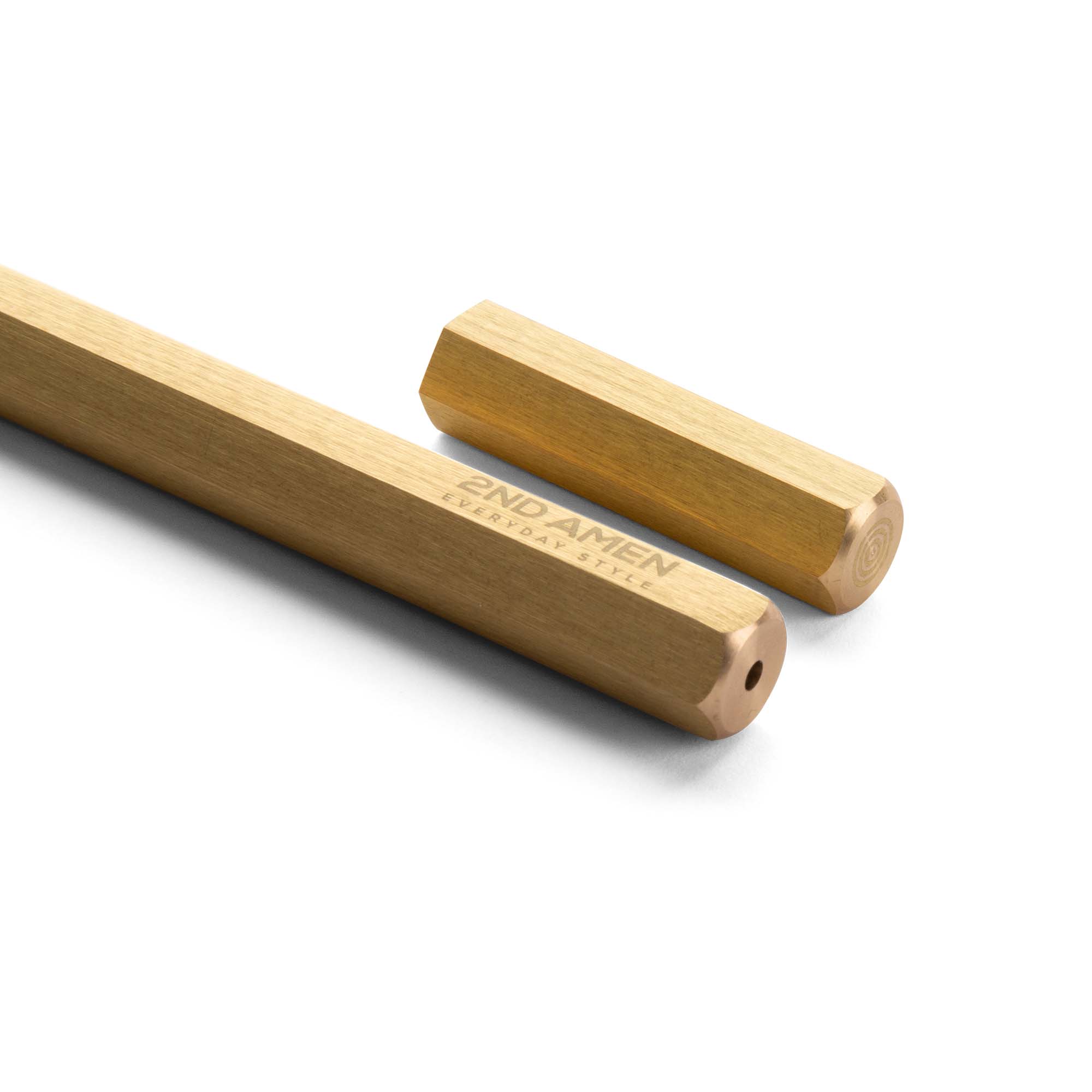 2nd Amen EDC Pen Solid Brass Roller Ball Black Gel Ink Pen Pens 2ND AMEN