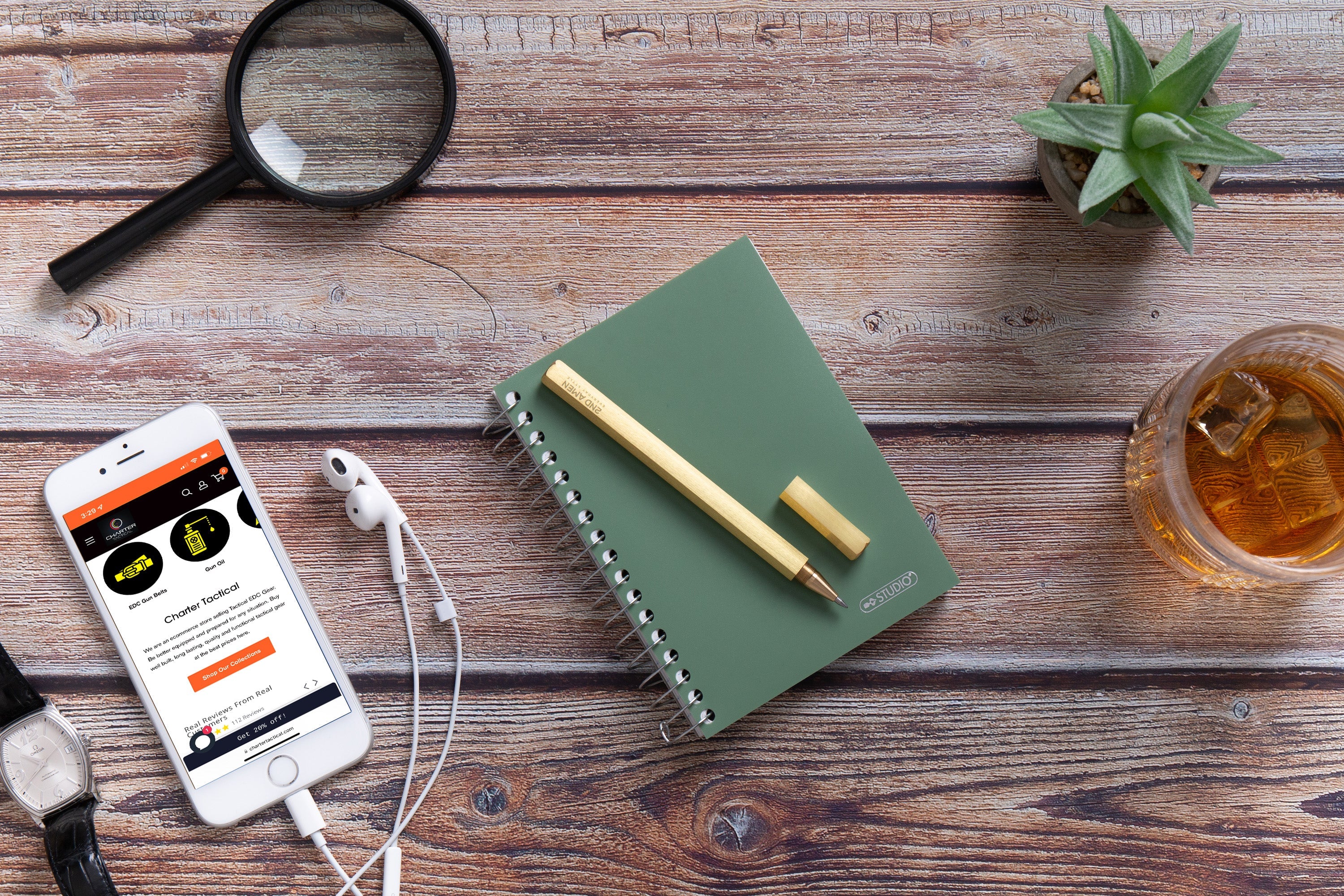 2nd Amen EDC Pen Solid Brass Roller Ball Black Gel Ink Pen Pens 2ND AMEN