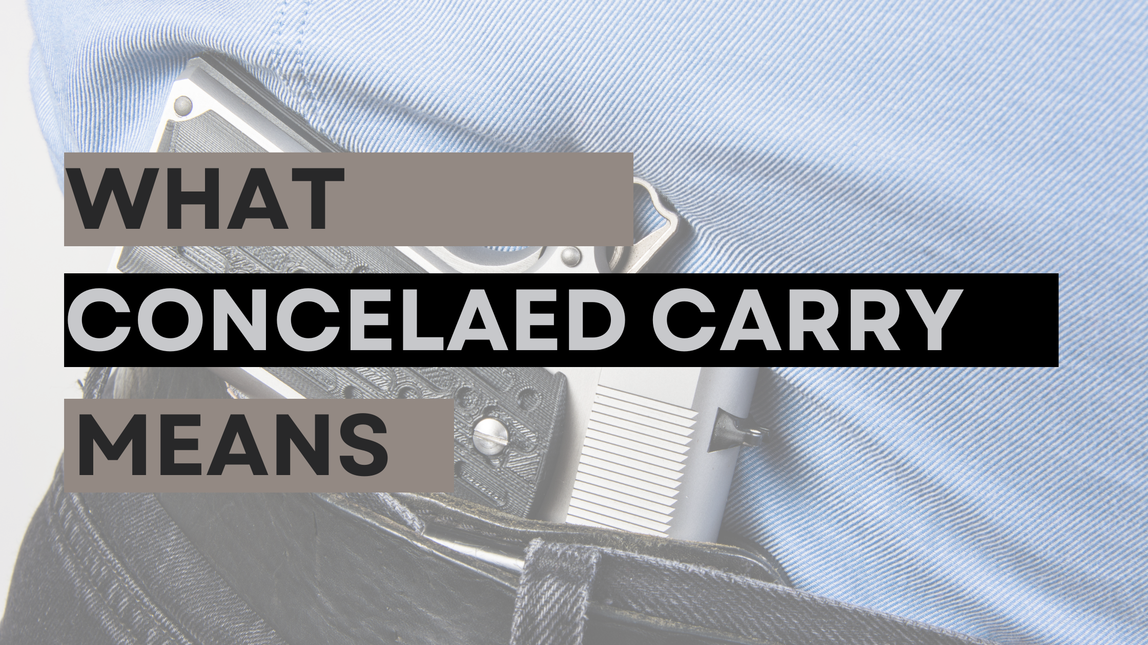 What Concealed Carry Means