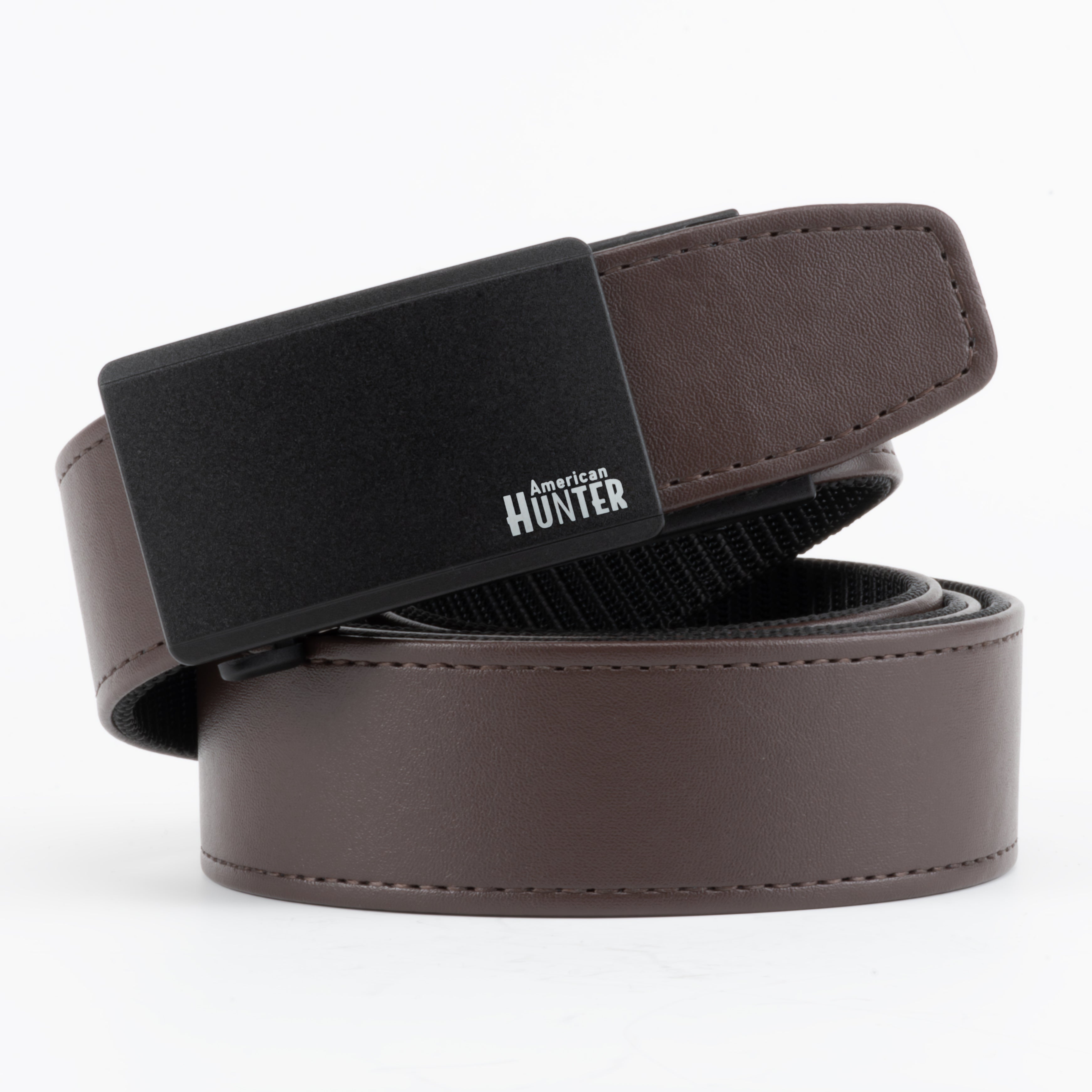 NRA American Hunter Stealth EDC Belt - 1.5" Width Leather & Ballistic Nylon Hybrid for Everyday Carry