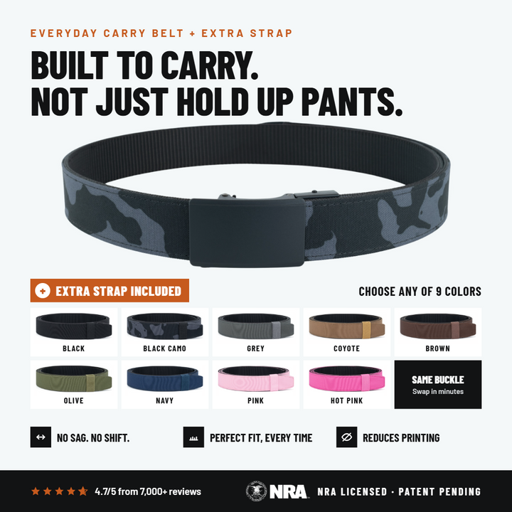OPS 1.0 EDC Belt + Extra Strap | 1.5" Ballistic Nylon Ratchet Belt for Everyday Carry