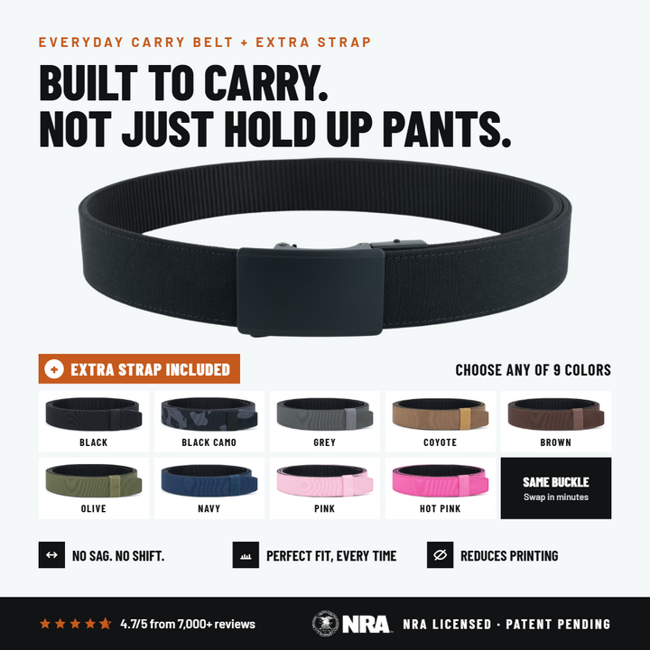 OPS 1.0 EDC Belt + Extra Strap | 1.5" Ballistic Nylon Ratchet Belt for Everyday Carry