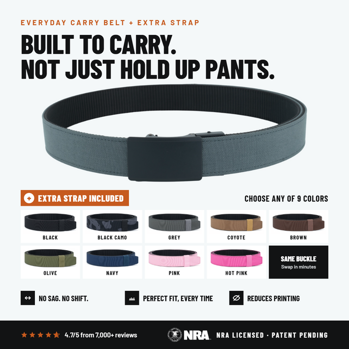 OPS 1.0 EDC Belt + Extra Strap | 1.5" Ballistic Nylon Ratchet Belt for Everyday Carry
