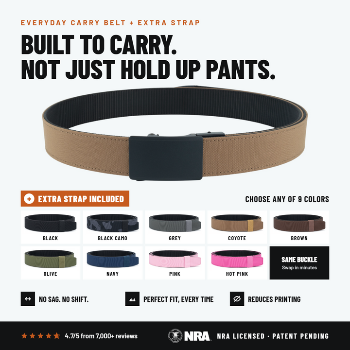 OPS 1.0 EDC Belt + Extra Strap | 1.5" Ballistic Nylon Ratchet Belt for Everyday Carry
