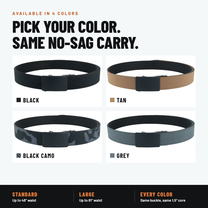 OPS 1.0 EDC Belt 1.5" Width Ballistic Nylon for Everyday Carry