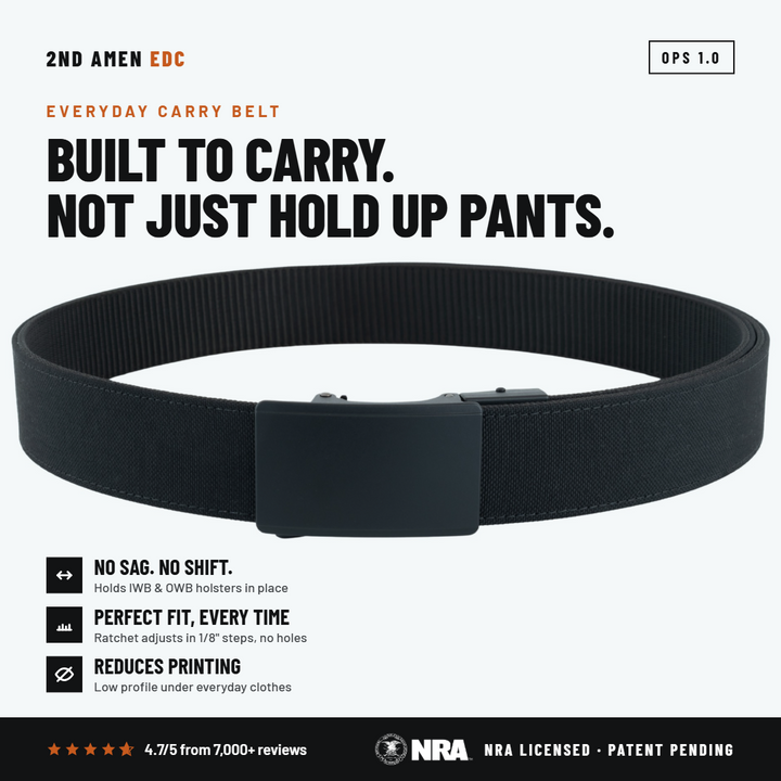 OPS 1.0 EDC Belt 1.5" Width Ballistic Nylon for Everyday Carry