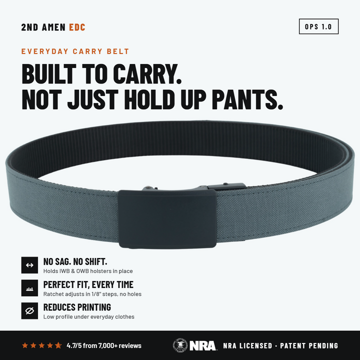 OPS 1.0 EDC Belt 1.5" Width Ballistic Nylon for Everyday Carry