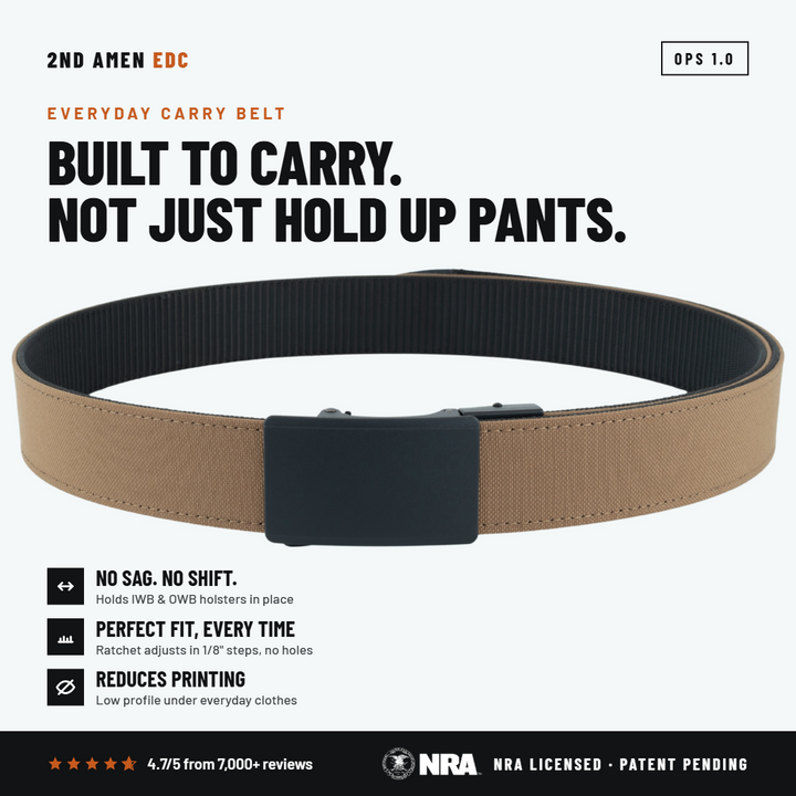 OPS 1.0 EDC Belt 1.5" Width Ballistic Nylon for Everyday Carry