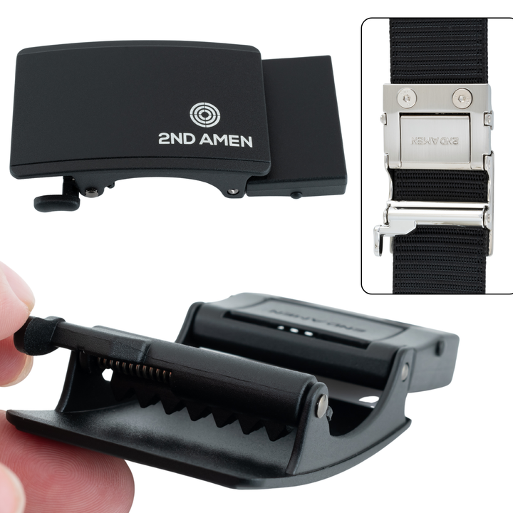2ND AMEN Black Logo Teeth Lever Buckle