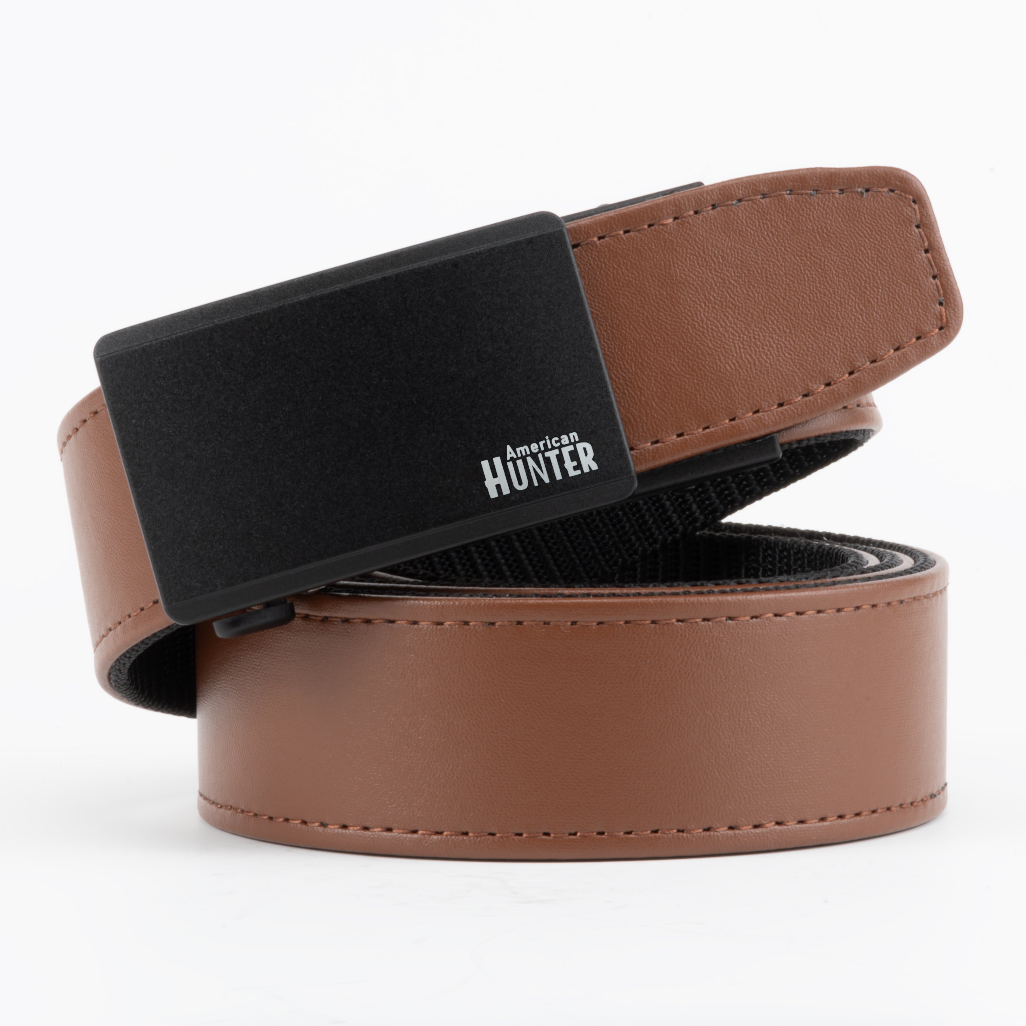NRA American Hunter Stealth EDC Belt - 1.5" Width Leather & Ballistic Nylon Hybrid for Everyday Carry