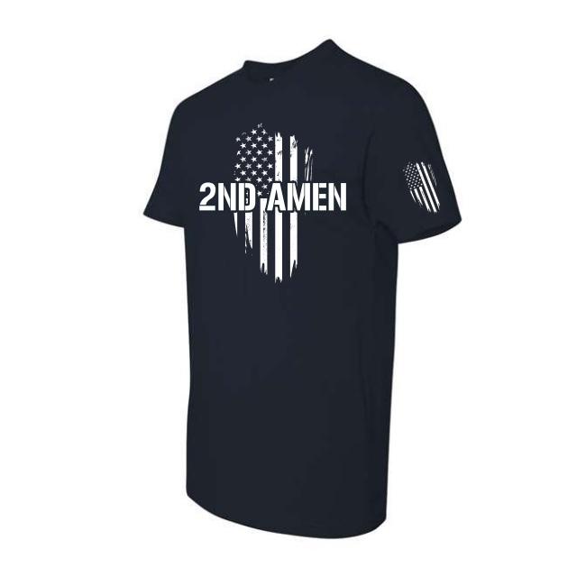 2ND Amen Distressed Flag T Shirt, Midnight Navy Shirts & Tops 2ND AMEN Small 