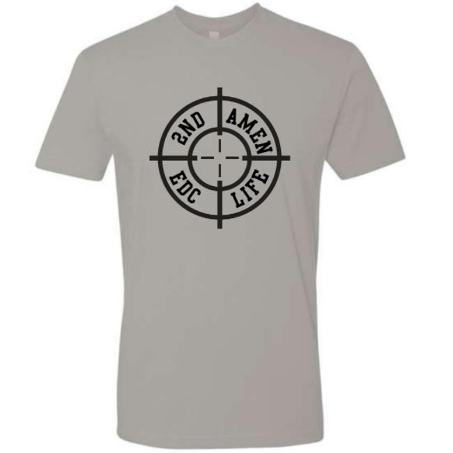 2ND Amen EDC Life Target Design T Shirt, Light Grey Shirts & Tops 2ND AMEN Small 