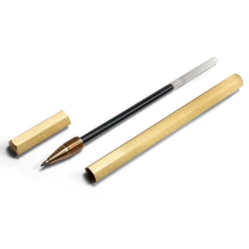 2nd Amen EDC Pen Solid Brass Roller Ball Black Gel Ink Pen Pens 2ND AMEN 
