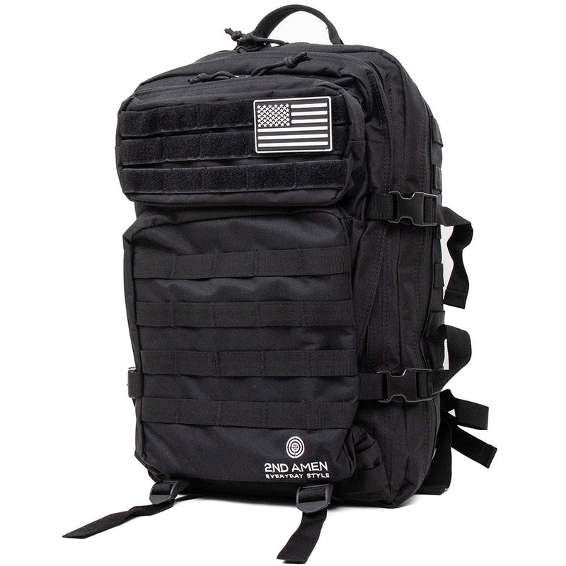 2ND AMEN Tactical Military Backpack - 3 Day Assault Army Rucksack with Molle Webbing - 45L Capacity Apparel & Accessories 2ND AMEN Black 